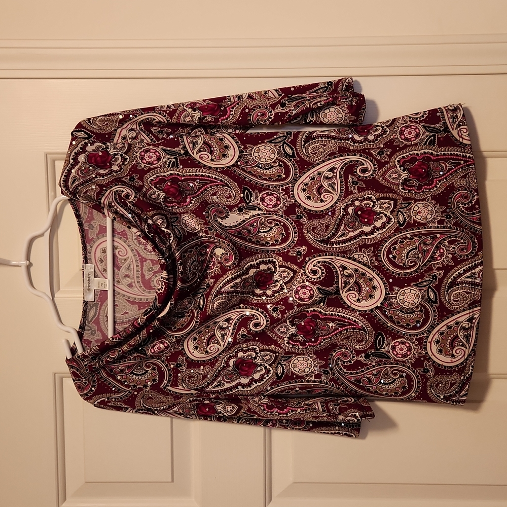 Dress barn 3/4 length sleeve top size small petite